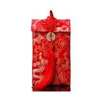Envelopes Tradicionais Chineses De Brocado Vermelho Para Presentes De Dinheiro Casamento Ano Novo