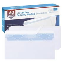 Envelopes Yeplan Nº 10 com fecho autoadesivo e segurança, 60 unidades, 10,5 x 24 cm