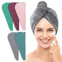 Envoltório de toalha de cabelo TENSTARS Thicken Microfiber 320GSM 30x70cm, pacote com 5