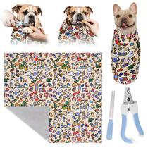 Envoltório de tosa para gatos MASHDE 81x81 cm com kit de cortador de unhas