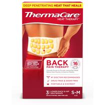 Envoltórios térmicos ThermaCare para terapia térmica para costas e quadril S/M, 3 unidades