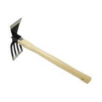 Enxada E Rake De Jardim Com Cabo De Madeira De Dupla Função Para Escavação, Capina, Jardinagem E