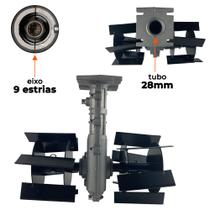 Enxada Inchada Rotativa Capinadeira 28mm 9 Estrias para Roçadeira a Gasolina Importada Carbon Fak