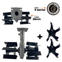 Enxada Rotativa Capinadeira 28mm 9Estrias Lâminas Arado Cultivador para Roçadeira a Gasolina Carbon Fak