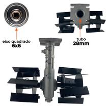 Enxada Rotativa Capinadeira Eixo Quadrado 6x6mm para Roçadeira Stihl Fs160 Fs220 Fs280 Fs290 Carbon Fak