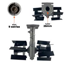 Enxada Rotativa Capinadeira para Roçadeiras a Gasolina com Tubo 26mm 9 Estrias Carbon Fak Enxada Rotativa Capinadeira para Roçadeiras a Gasolina com Tubo 26mm 9 Estrias Carbon Fak
