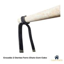 Enxadão 2 Dentes Ferro Chato Com Cabo - Fundição Petrópolis