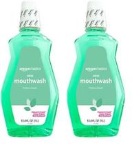 Enxaguante bucal Amazon Basics Fresh Breath Mint 1L (pacote com 2)
