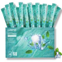 Enxaguante bucal CAREFOR, tamanho de viagem, sem álcool e flúor, 30 pacotes