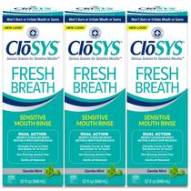Enxaguante bucal CloSys Fresh Breath Sensitive 960 ml (pacote com 3) Enxaguante bucal CloSys Fresh Breath Sensitive 960 ml (pacote com 3)