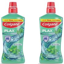 Enxaguante Bucal Colgate Plax Fresh Mint 750ml Kit 2