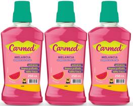 Enxaguante Bucal Com Flúor Melancia Carmed 250ml Kit com 3 Enxaguante Bucal Com Flúor Melancia Carmed 250ml Kit com 3