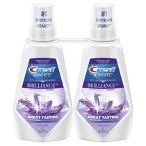 Enxaguante bucal Crest 3D White Brilliance, clareador, sem álcool, 2x1L