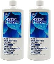 Enxaguante bucal Desert Essence Tea Tree Whitening Mint, pacote com 2 unidades Enxaguante bucal Desert Essence Tea Tree Whitening Mint, pacote com 2 unidades