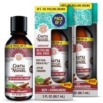 Enxaguante bucal GuruNanda com óleo de canela Pulling Neem Ashwagandha 2x90ml