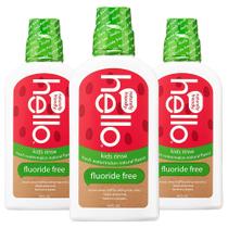Enxaguante bucal hello Natural Watermelon Flavour Kids 480 ml (pacote com 3)