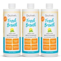 Enxaguante bucal Oxyfresh Lemon Mint Fresh Breath 480 ml, pacote com 3