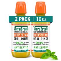 Enxaguante bucal TheraBreath Deep Clean Antigengivite 480 ml (pacote com 2)