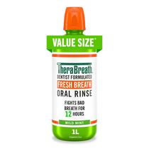 Enxaguante bucal TheraBreath Fresh Breath Mild Mint sem álcool 1L