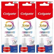 Enxaguatório Spray Bucal Colgate Total Extra Mint 60ml Kit 3