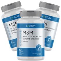 Enxofre Orgânico 450mg Premium - MSM Metil Sulfonil Metano Vegano Lauton - Kit 3