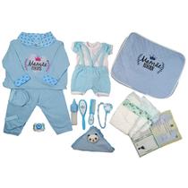 Enxoval Bebê Reborn Menino 2 Trocas Bolsa Luxo Azul claro