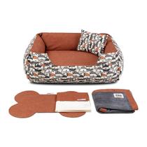 Enxoval Cama de Cachorro Impermeável Dupla Face Lola 75x60 Bolt Graffite