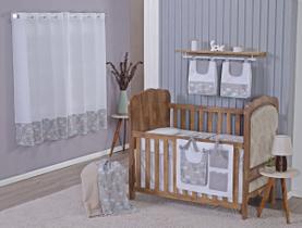 Enxoval de Bebe Kit de Berço Americano Cortina Algodão Menino Menina 8 Peças