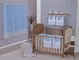 Enxoval de Bebe Kit de Berço Americano Cortina Algodão Menino Menina 9 Peças