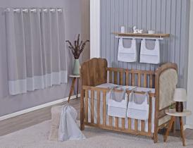 Enxoval de Bebe Kit de Berço Americano Cortina Algodão Menino Menina 9 Peças