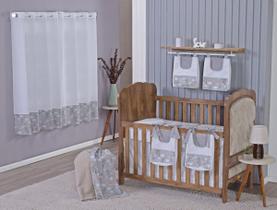 Enxoval de Bebe Kit de Berço Americano Cortina Algodão Menino Menina 9 Peças