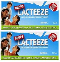 Enzima de lactase Lacteeze Drops, 15,5 ml, líquido, pacote com 2