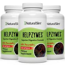 Enzimas digestivas NaturalSlim Helpzymes, 100 cápsulas, pacote com 3