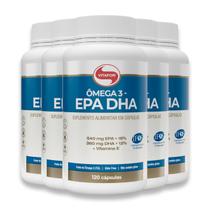 EPA DHA Ômega 3 Vitafor 120 Cápsulas Vitamina E KIT 5 EPA DHA Ômega 3 Vitafor 120 Cápsulas Vitamina E KIT 5