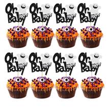 Ephlyn 24 unidades de toppers de cupcake fantasma Oh Baby Halloween Ephlyn 24 unidades de toppers de cupcake fantasma Oh Baby Halloween