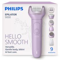 Epilador Philips Série 9000 sem fio, uso seco e molhado, 9 acessórios