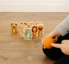 Equilíbrio Animais, da NewArt - Brinquedo de Madeira de empilhar ou tipo Boliche ou efeito Dominó - Cód. 289 Equilíbrio Animais, da NewArt - Brinquedo de Madeira de empilhar ou tipo Boliche ou efeito Dominó - Cód. 289