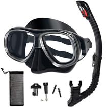 Equipamento de mergulho Body+ Máscara de mergulho e snorkel seco de silicone Equipamento de mergulho Body+ Máscara de mergulho e snorkel seco de silicone