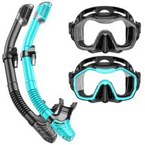 Equipamento de mergulho com snorkel Kwambiri com vista panorâmica de 180 para adultos e crianças