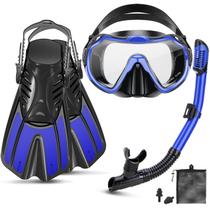 Equipamento de Mergulho CTSAYTL 4 em 1 - Máscara, Snorkel e Aletas para Adultos
