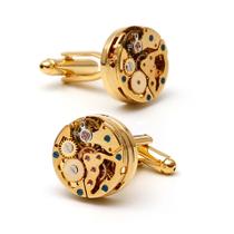 Equipamento mecânico Cufflinks Steampunk banhado a ouro para homens
