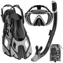 Equipo de Snorkel 3 en 1 para Adultos con Máscara, Aletas y Snorkel Seco