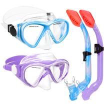 Equipo de Snorkel ACQCES para Niños 6-14 años, Set de Máscara con Tapa Seca, 2 Juegos