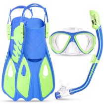 Equipo de Snorkel ACQCES para Niños de 5 a 15 Años con Máscara 4 en 1 y Aletas Equipo de Snorkel ACQCES para Niños de 5 a 15 Años con Máscara 4 en 1 y Aletas