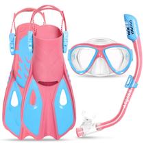Equipo de Snorkel ACQCES para Niños de 5 a 15 Años con Máscara, Aletas y Tubo Respirador Equipo de Snorkel ACQCES para Niños de 5 a 15 Años con Máscara, Aletas y Tubo Respirador