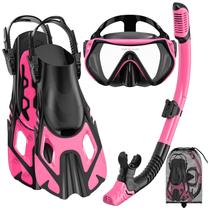 Equipo de snorkel con máscara, aletas y tubo respirador para adultos