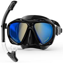 Equipo de Snorkel MELUMILU Set de Snorkel Seco para Adultos Negro Equipo de Snorkel MELUMILU Set de Snorkel Seco para Adultos Negro