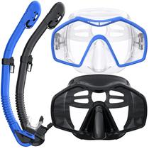 Equipo de snorkel Skarif Dry Top - Máscara de snorkel para adultos, paquete de 2 unidades