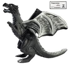 Era dos Dragoes Preto Mister Brinque Dragao com Som Tamanho 38cm Brinquedo Infantil Recreativo Era dos Dragoes Preto Mister Brinque Dragao com Som Tamanho 38cm Brinquedo Infantil Recreativo