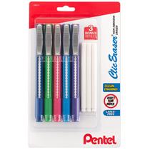 Eraser Pentel Clic retrátil com alça de caneta, 5 cores e 3 recargas Eraser Pentel Clic retrátil com alça de caneta, 5 cores e 3 recargas